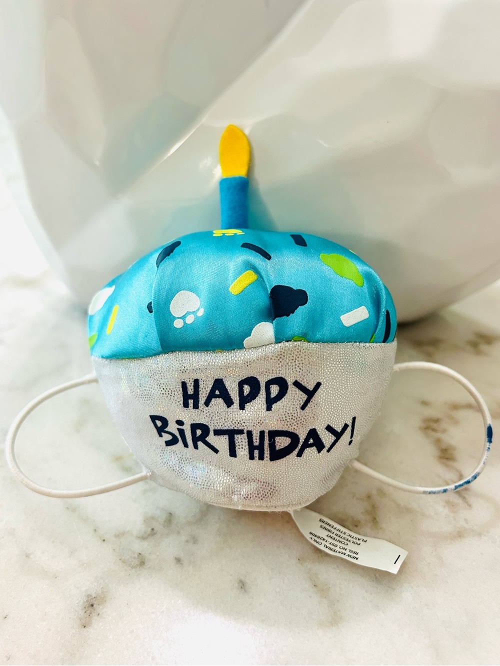 Happy Birthday Plush Cupcake Build-a-Bear Gift Card Holder-party- Blue-White